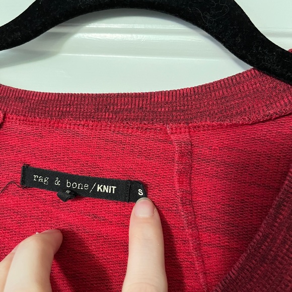 Rag & Bone Knit Sweater Sweatshirt size small Red Pullover - Picture 3 of 3